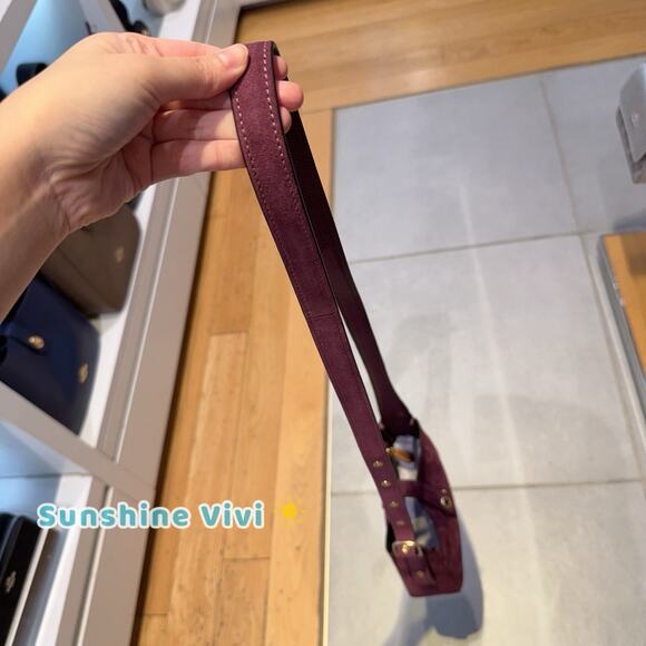 NWT Coach Hadley Mini Crossbody Bag In Suede/Gold/Maroon Purple CDB00 - Picture 6 of 8